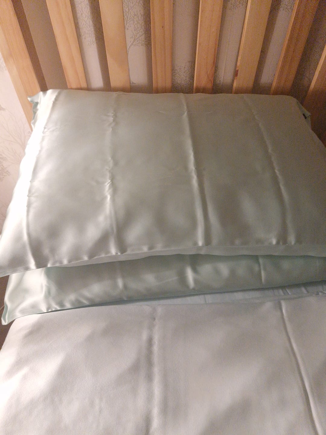 Customer photo review of Teal Breeze Pure Silk Pillowcase
