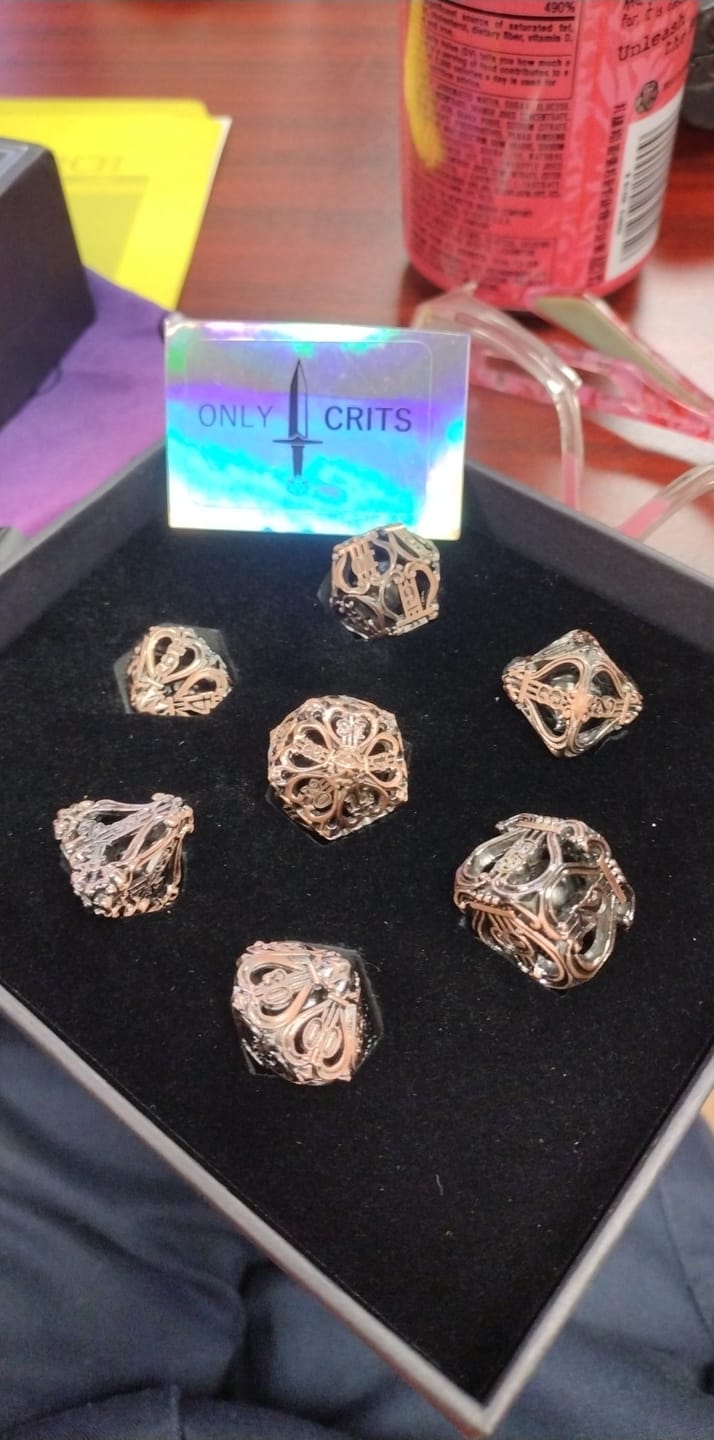 Customer photo review of Mystery Metal Dice Set Subscription