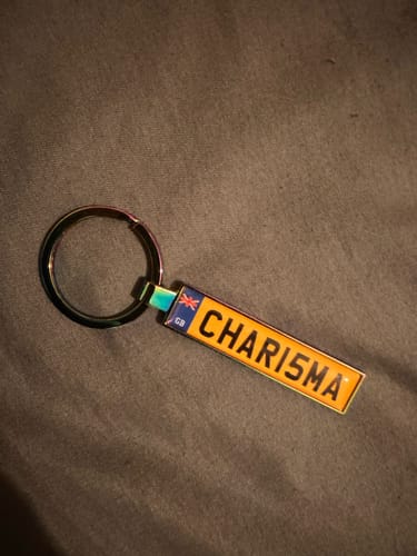 Customer photo review of Personalised Metal Number Plate Keyring