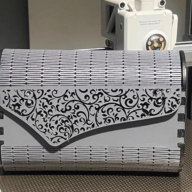 Customer photo review of Wooden clutch handbag purse laser cut svg file