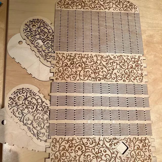 Customer photo review of Wooden clutch handbag purse laser cut svg file