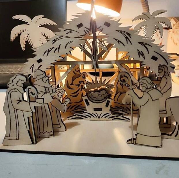 Customer photo review of Nativity scene miniatures laser cut svg file
