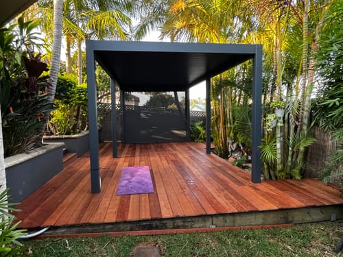 Customer photo review of Retractable Shade Blind For Caribbean & Atlantic Freestanding Pergola 2.0