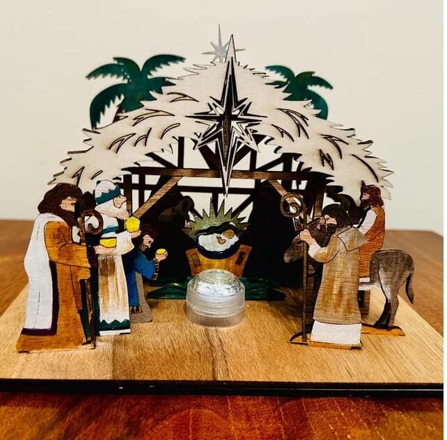 Customer photo review of Nativity scene miniatures laser cut svg file