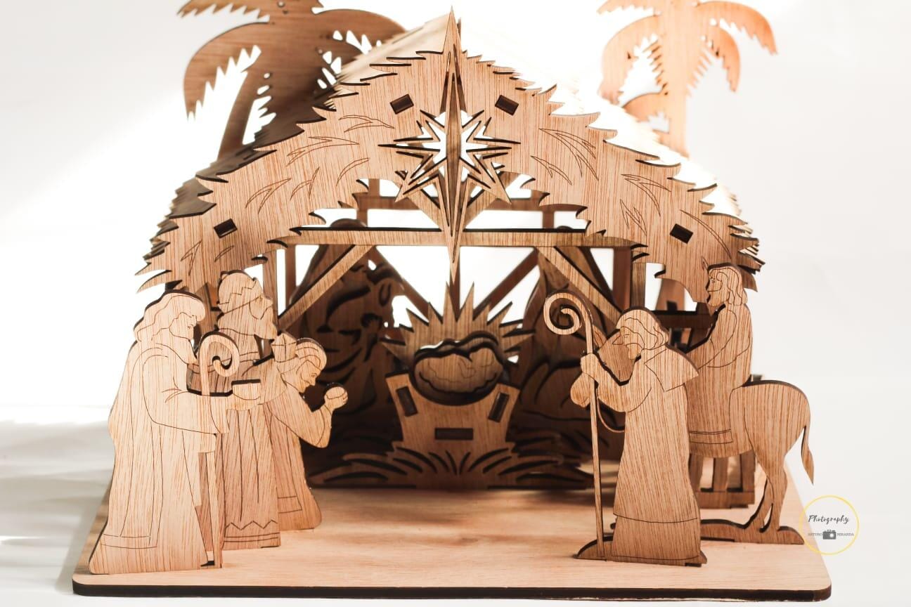 Customer photo review of Nativity scene miniatures laser cut svg file