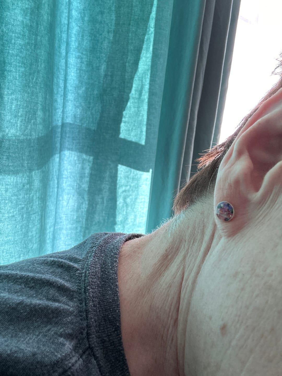 Customer photo review of Opal Stud Earrings with Infused Cremation Ash