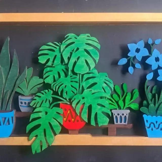 Customer photo review of Multilayer flowers wall art panel laser cut svg file