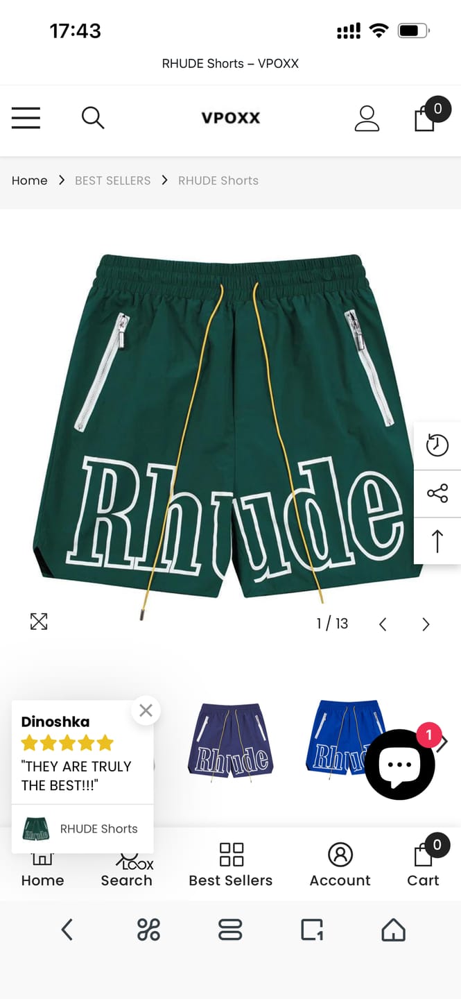 Customer photo review of RHUDE Shorts