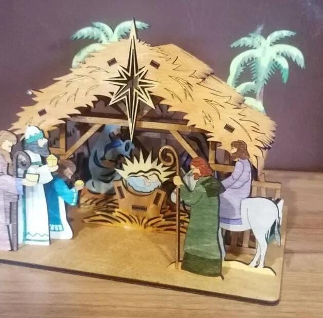 Customer photo review of Nativity scene miniatures laser cut svg file