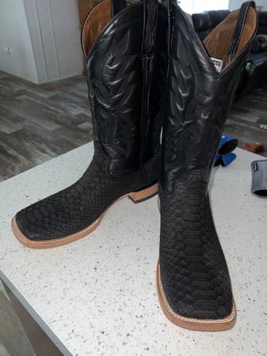 Customer photo review of Matte Black - Genuine Python Boots