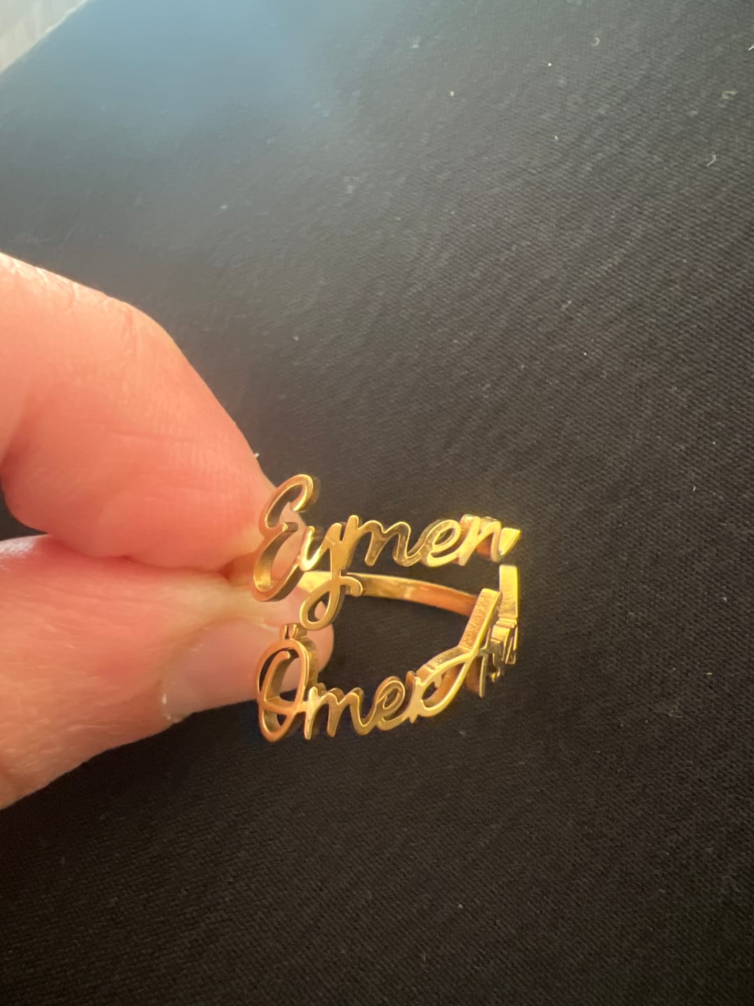 Customer photo review of Bague Deux Prénoms Personnalisée