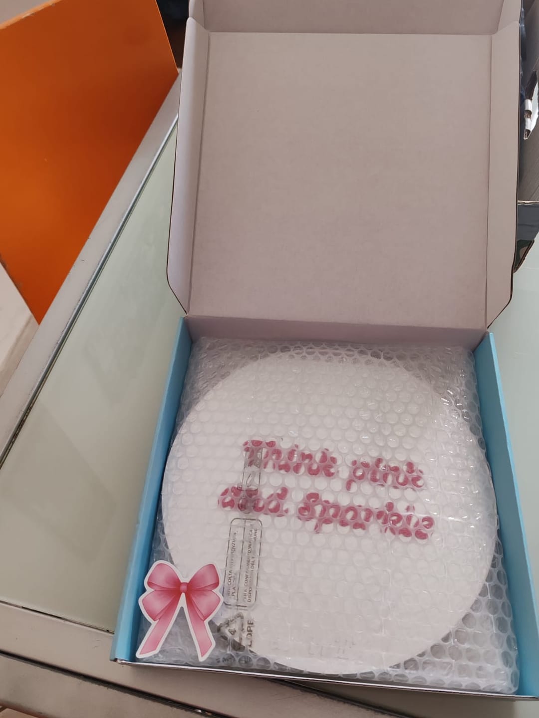 Customer photo review of THINK PINK AND SPARKLE | Sparkle Mirror