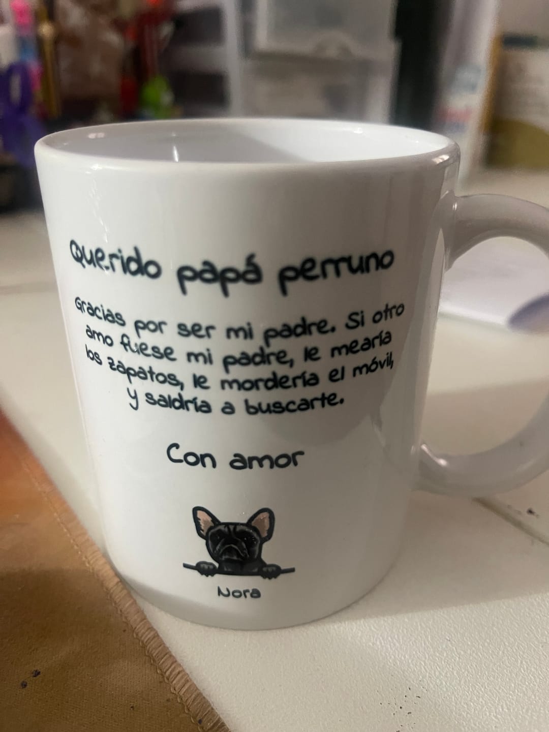 Customer photo review of Querido papá perruno - Taza personalizada