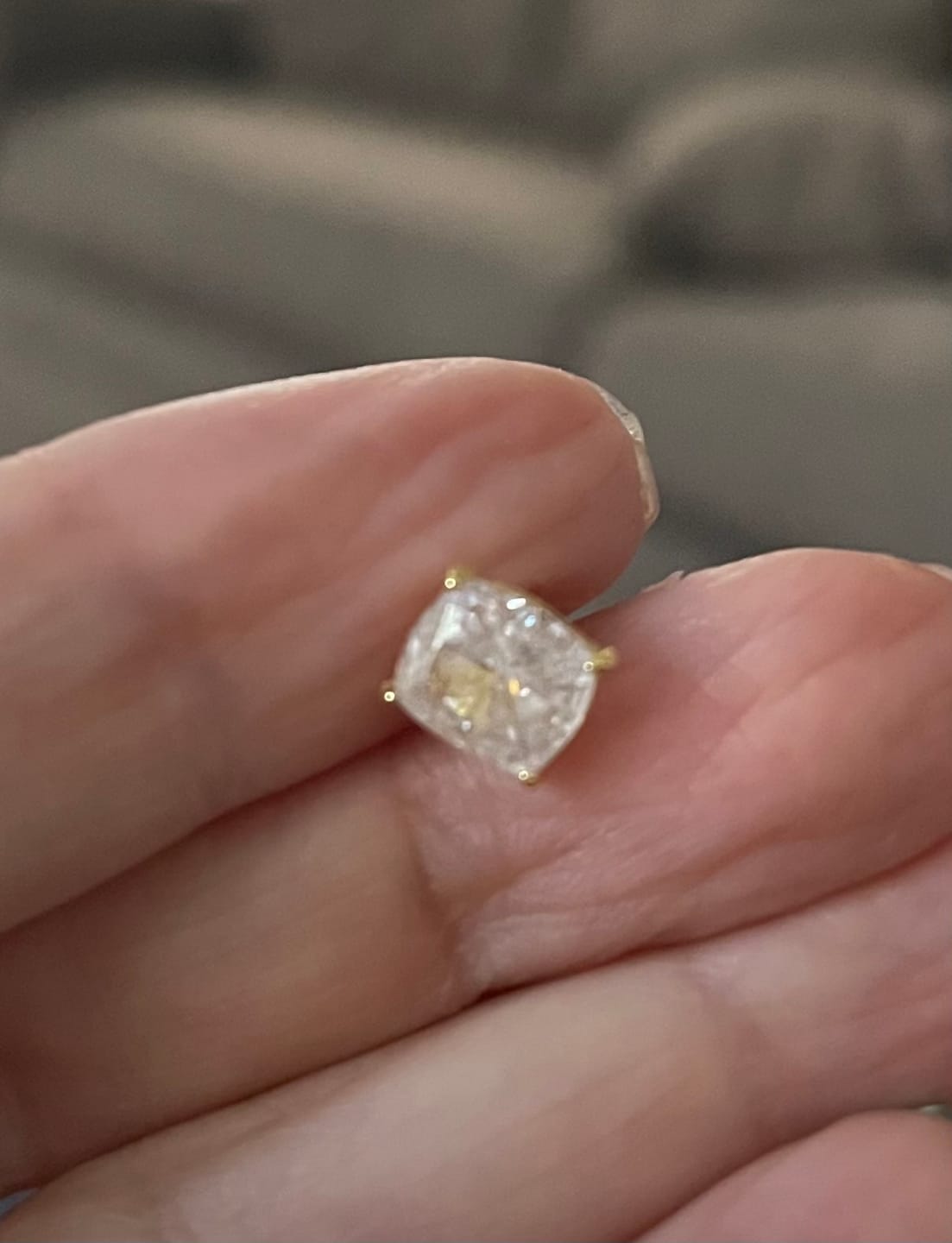 Customer photo review of S925 2.0Ct*2 Classic Cushion Cut Women's Stud Earrings In Sterling Silver For Everyday Wear
