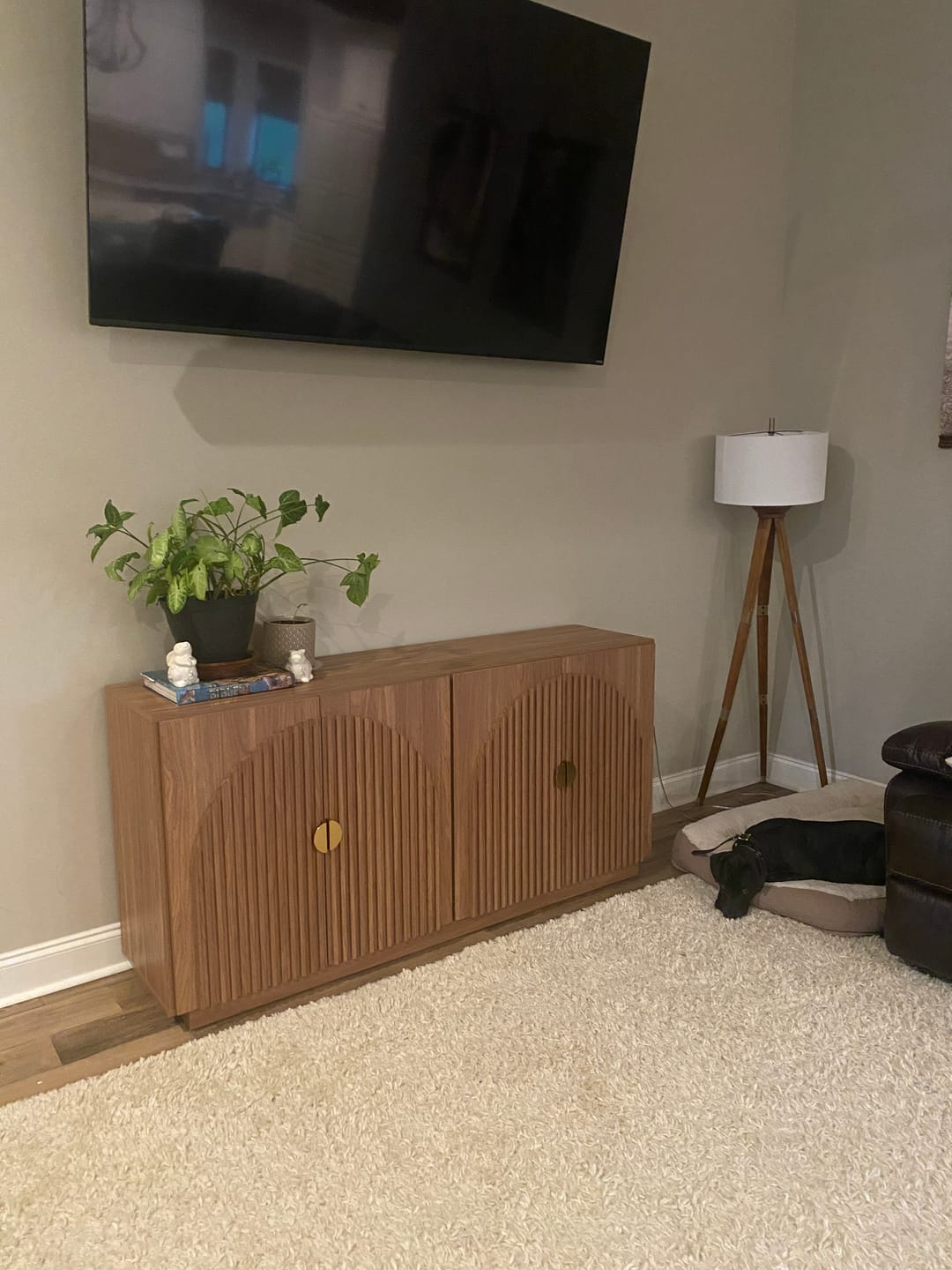 Customer photo review of 65" Arched Modern Fluted Sideboard Buffet Cabinet