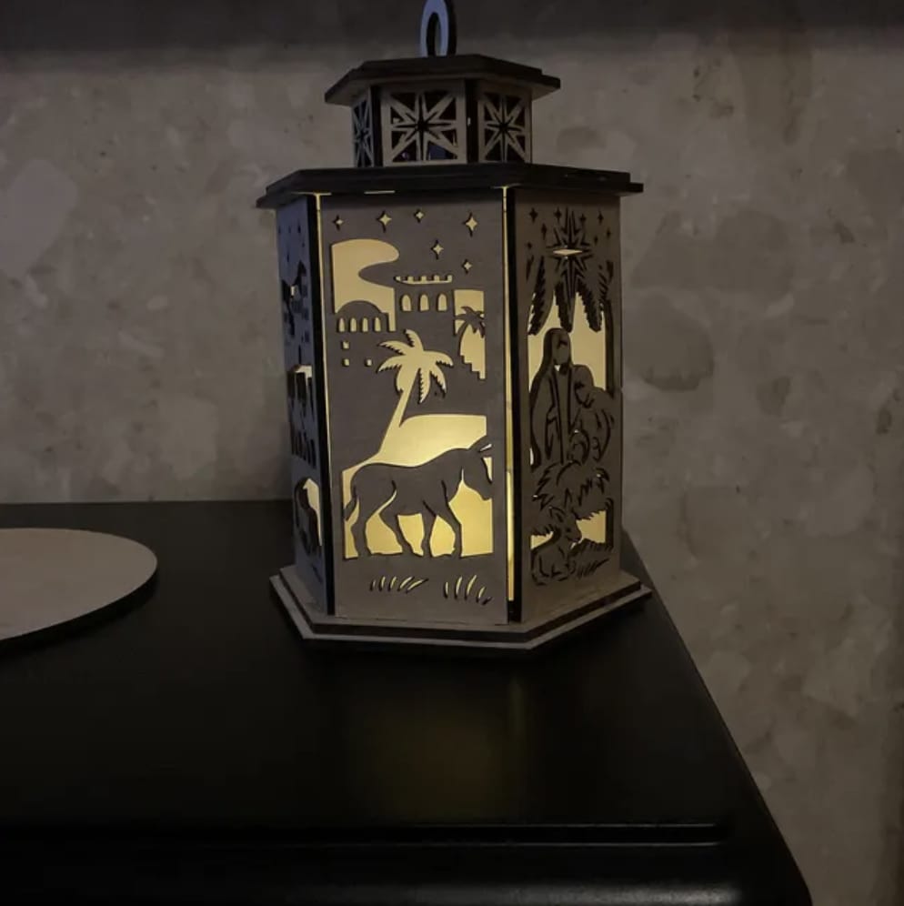 Customer photo review of Nativity ornaments night lamp laser cut svg file