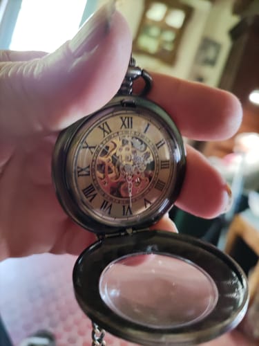 Customer photo review of Montre À Gousset Squelette