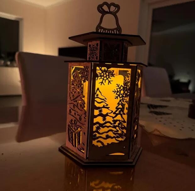 Customer photo review of Christmas ornaments night lamp laser cut svg file