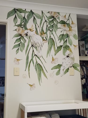 Customer photo review of Flowering Gum Tree Wall Decal Set (Gold)