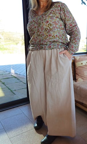 Customer photo review of Pantalon Lazare lin stone wash ficelle