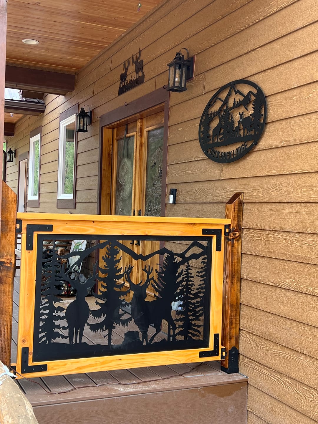 Customer photo review of Deer and Bear Wildlife Landscape Railing Panel Insert