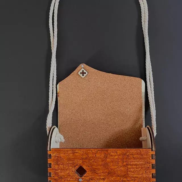 Customer photo review of Wooden clutch handbag purse laser cut svg file