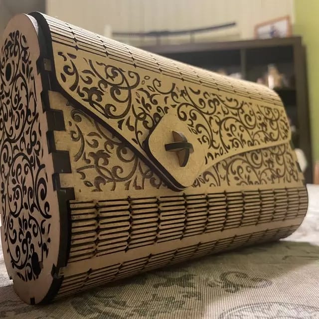 Customer photo review of Wooden clutch handbag purse laser cut svg file