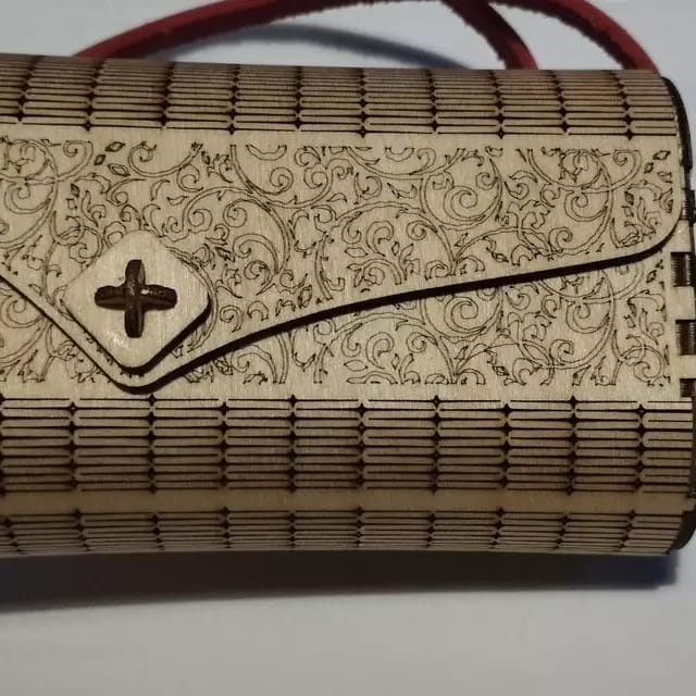 Customer photo review of Wooden clutch handbag purse laser cut svg file