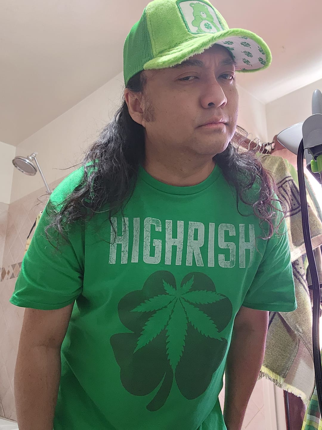 Customer photo review of OVERLORD X Care Bears:  Good Luck Bear Trucker Cap