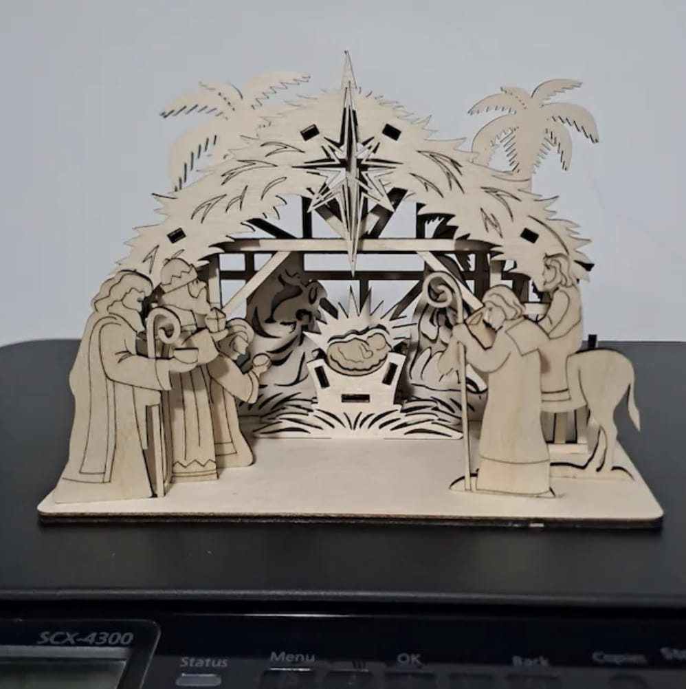 Customer photo review of Nativity scene miniatures laser cut svg file