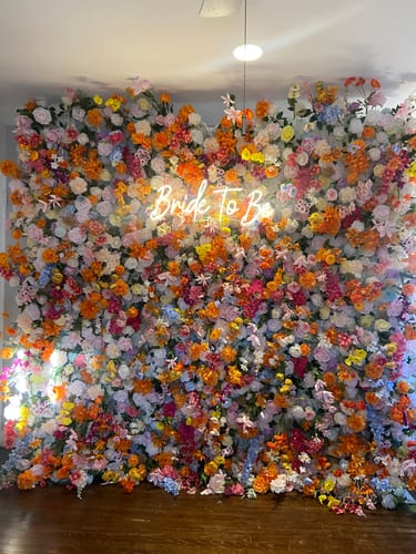 Customer photo review of Colorful Artificial Wedding Flower Wall Backdrop For Event Wedding&Birthday Decoration
