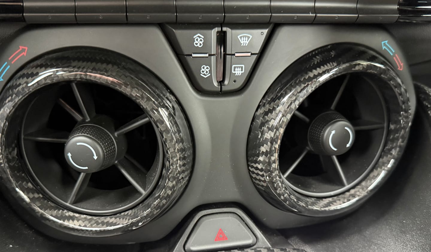 Customer photo review of 2016-2024 Camaro Carbon Fiber Center Console AC Vent Covers