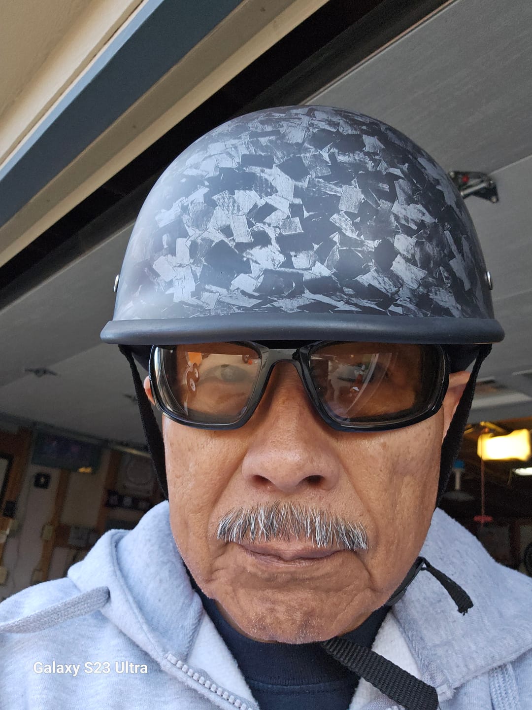 Customer photo review of Low Profile Reversible DOT Polo Helmet / Carbon Fiber