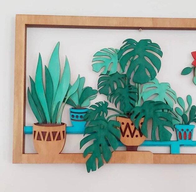 Customer photo review of Multilayer flowers wall art panel laser cut svg file