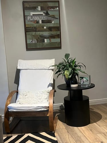 Customer photo review of Totem Nested Wood Coffee and Side Tables Black