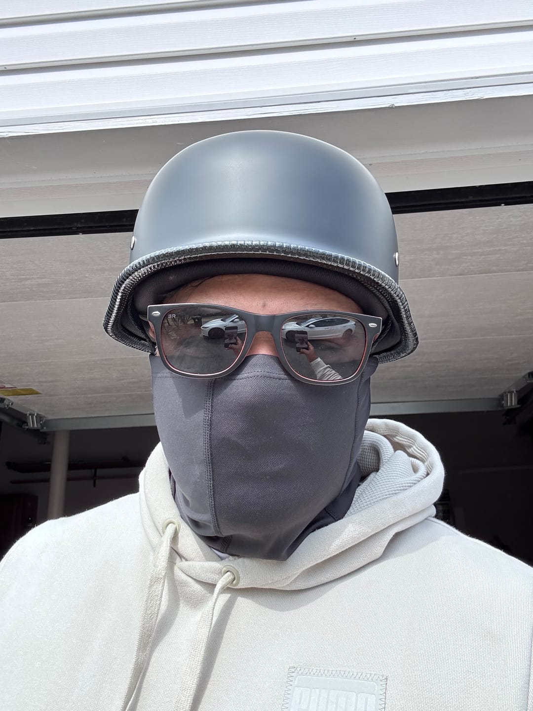 Customer photo review of Mayan Style Half Helmet Lightweight Face German Style DOT Helmet - Matte Black