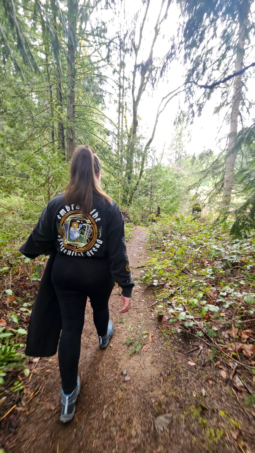 Customer photo review of Embrace the Existential Dread Crewneck