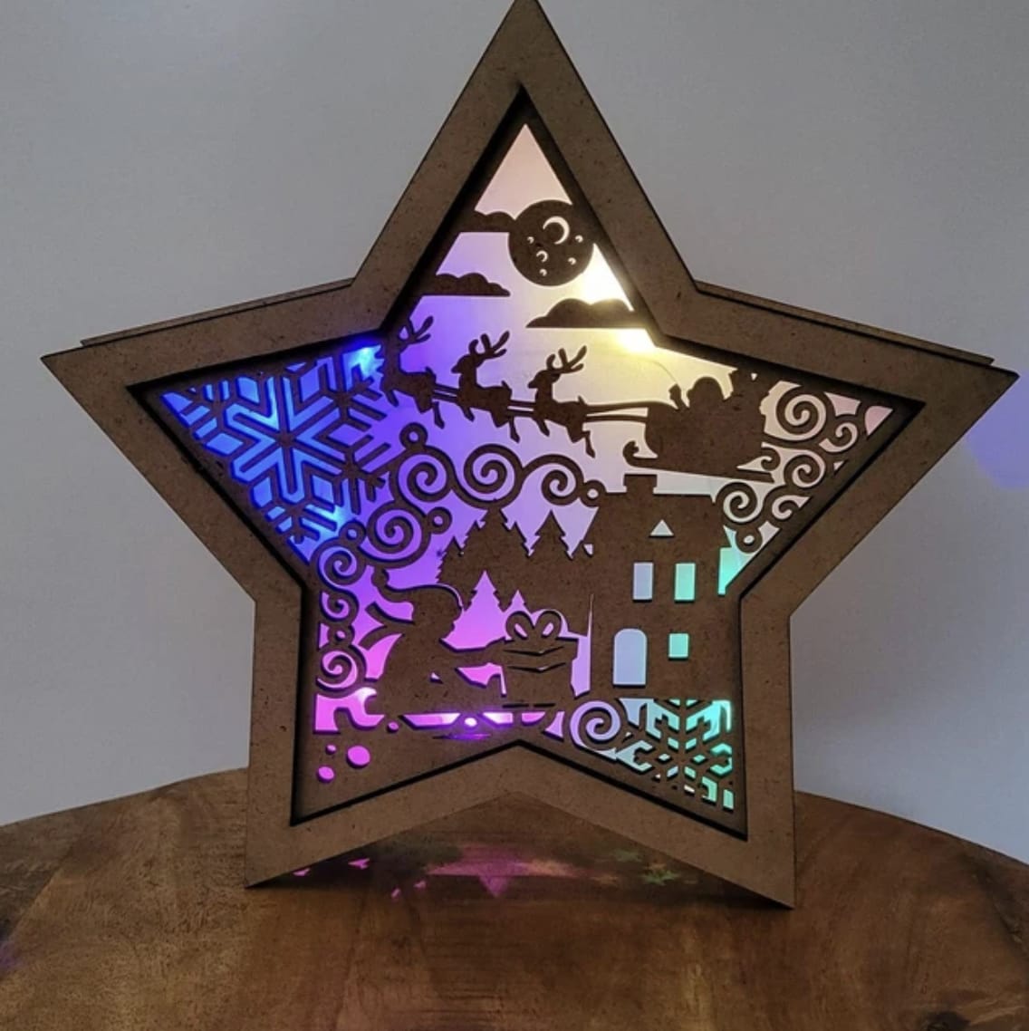Customer photo review of Christmas ornaments star table lamp 5 bundle laser cut svg file