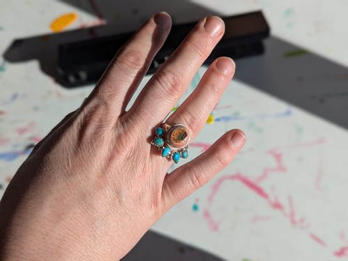 Customer photo review of Royston Turquoise & Sterling Silver Monarch Band