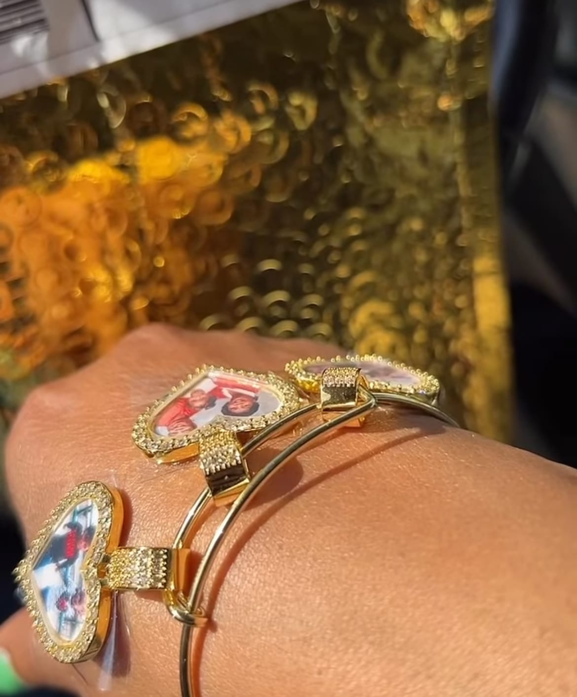 Customer photo review of Hearts Photo Bangle Bracelet