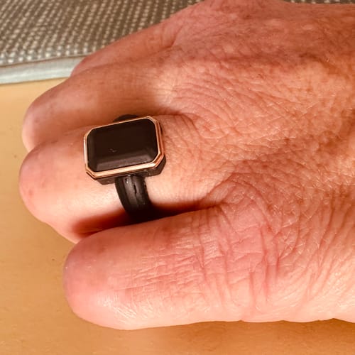 Customer photo review of Emerald Collection- Silicone Rings with Metal Frame