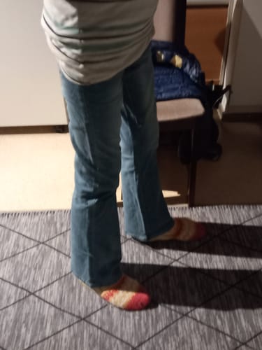 Customer photo review of 70-luvun vintage korkeavyötäröiset flare-farkut.