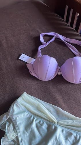 Customer photo review of [Pre-Sale] Lavender 1970s Mermaid Shell Halter Bikini Set