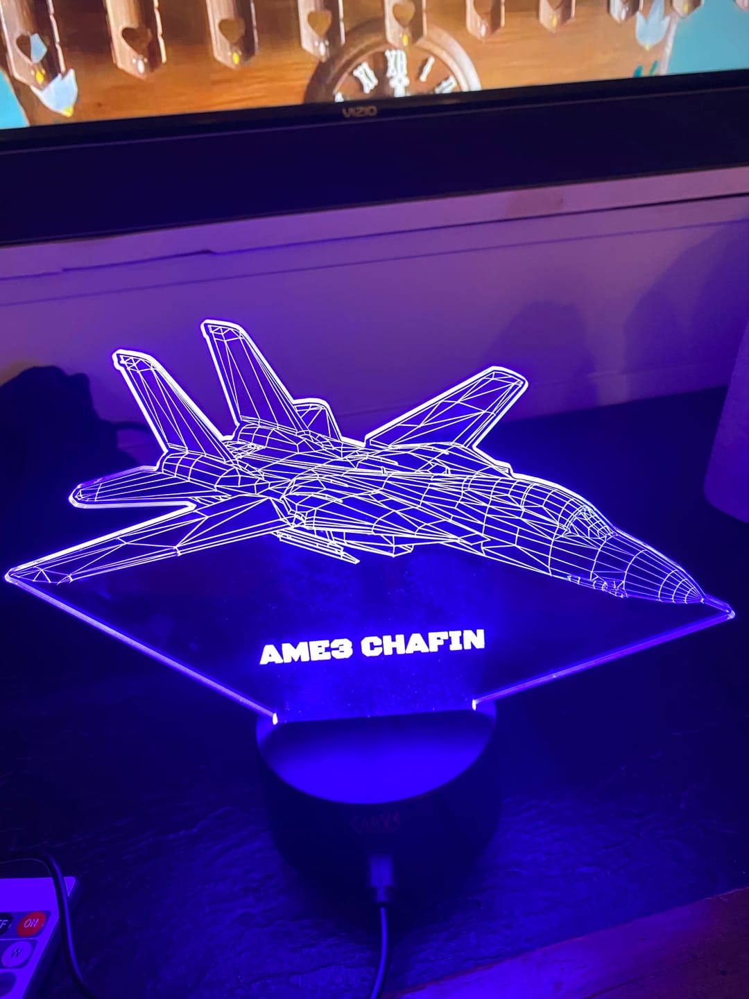 Customer photo review of F-14 Tomcat - 3D Optical Illusion Lamp