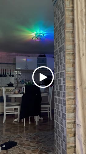 Customer video review of Lustra LED 4 CIRCLE Cristal Alba RGB Echivalent 500W Telecomanda