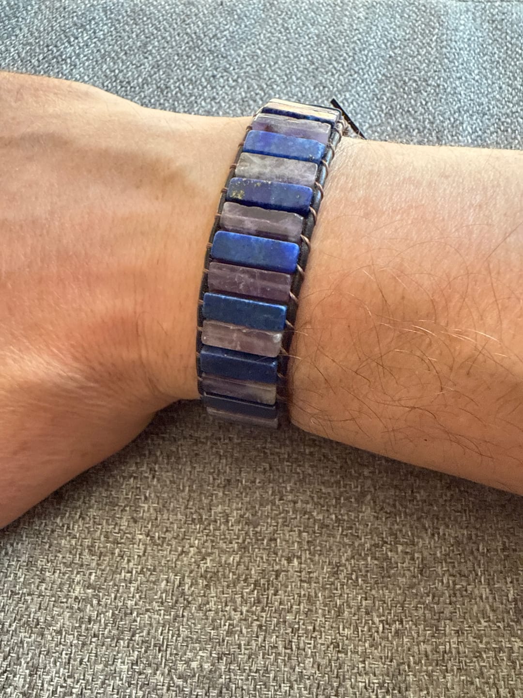 Customer photo review of Bracelet lapis Lazuli et Améthyste