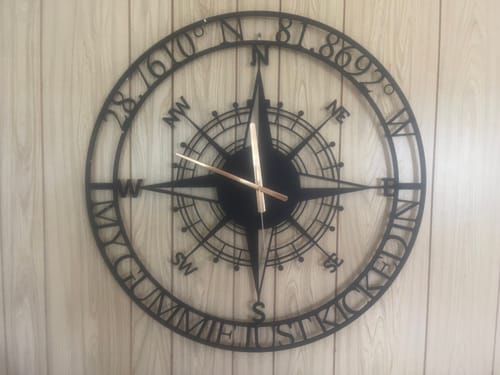 Customer photo review of Customized Metal Compass Wall Clock
