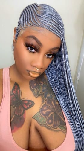 Customer photo review of Cornrow Braid Wig - Black Chyna
