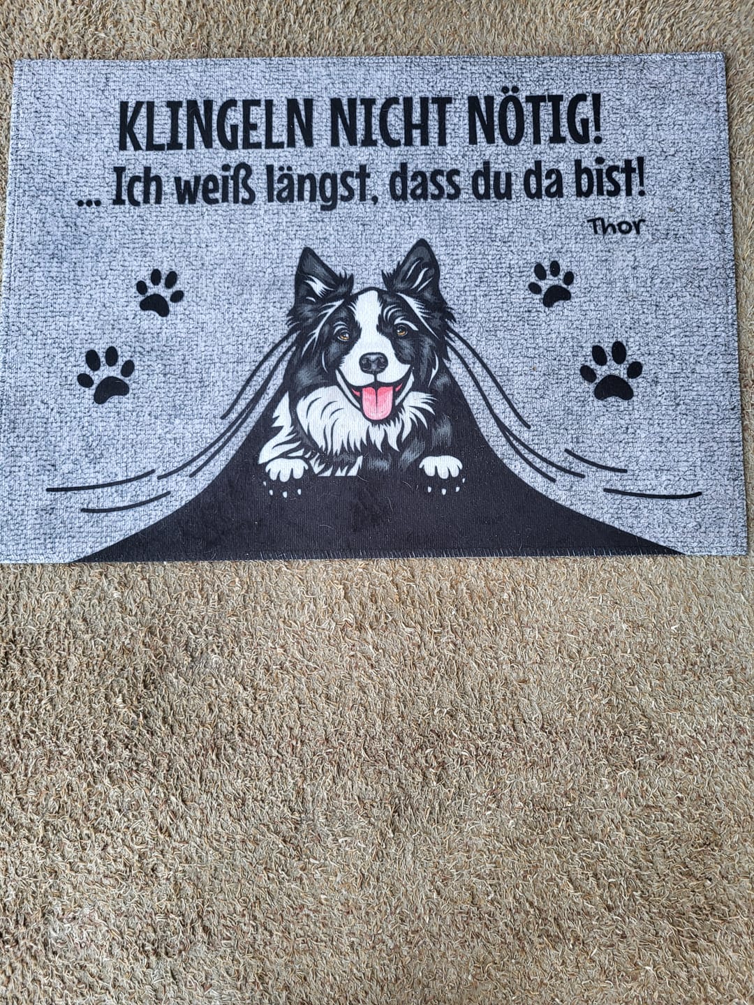 Customer photo review of Klingeln nicht nötig - Individuelle Fußmatte