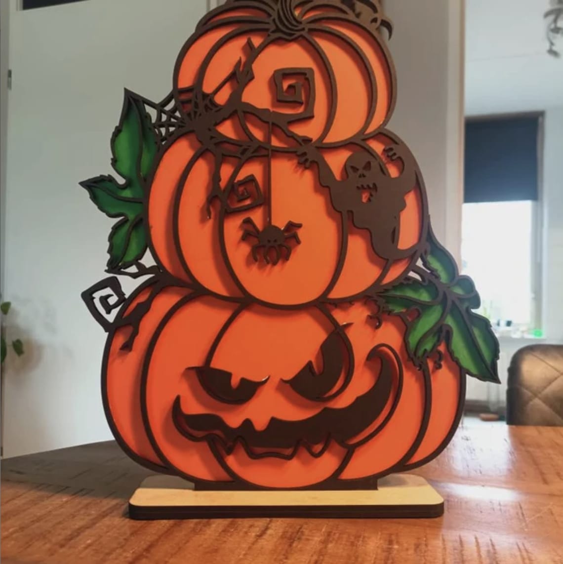 Customer photo review of Multilayer Pumpkin Halloween table decoration bundle laser cut svg file